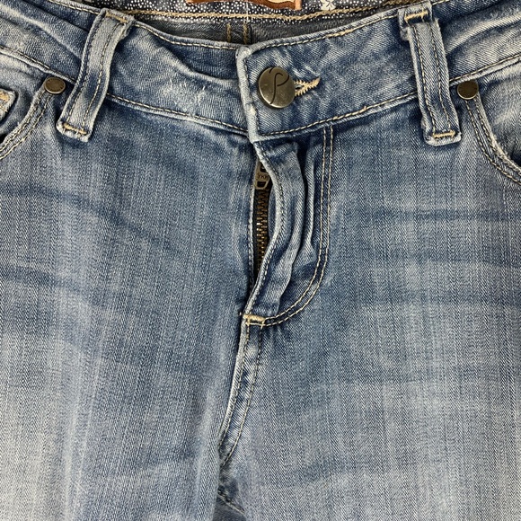 Paige Roxbury Low Rise Peg Leg Jeans Skinny Light Blue Denim Pockets 29 Casual - Picture 3 of 11